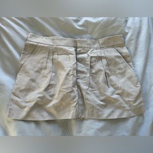 Theysken Theory light blue silk & linen mini skirt